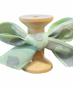 No 204 – Heart Mint, White & Silver Grey 20mm